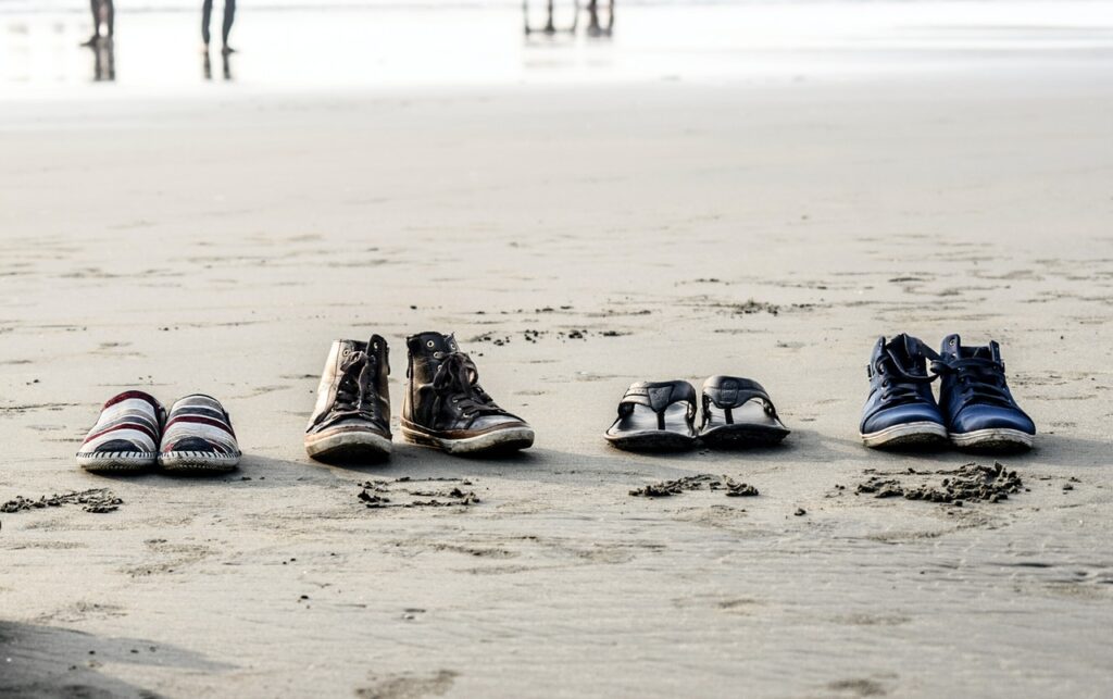 shoes on the sand