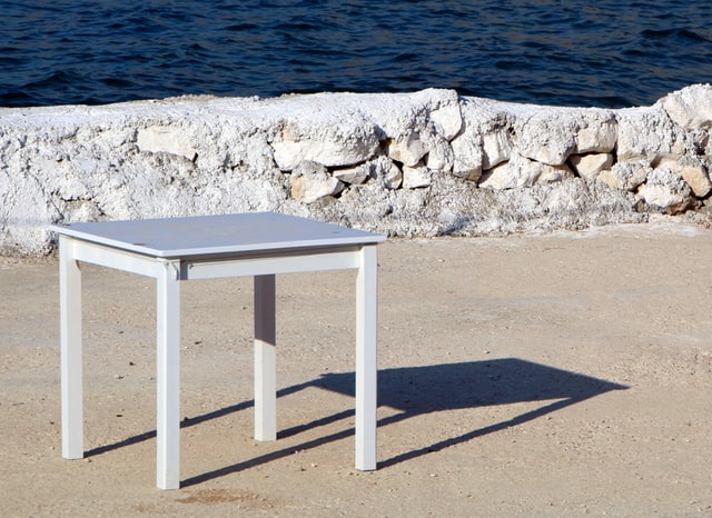 table on the beach