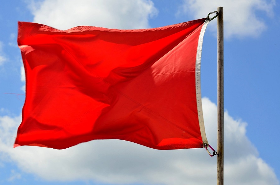 red safety flag